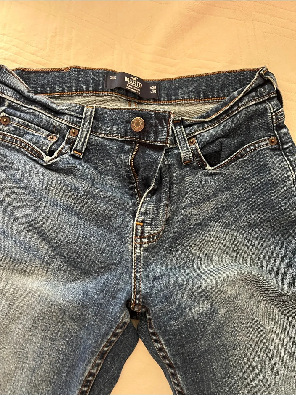 Hollister Men's Slim Straight Blue Denim Jeans